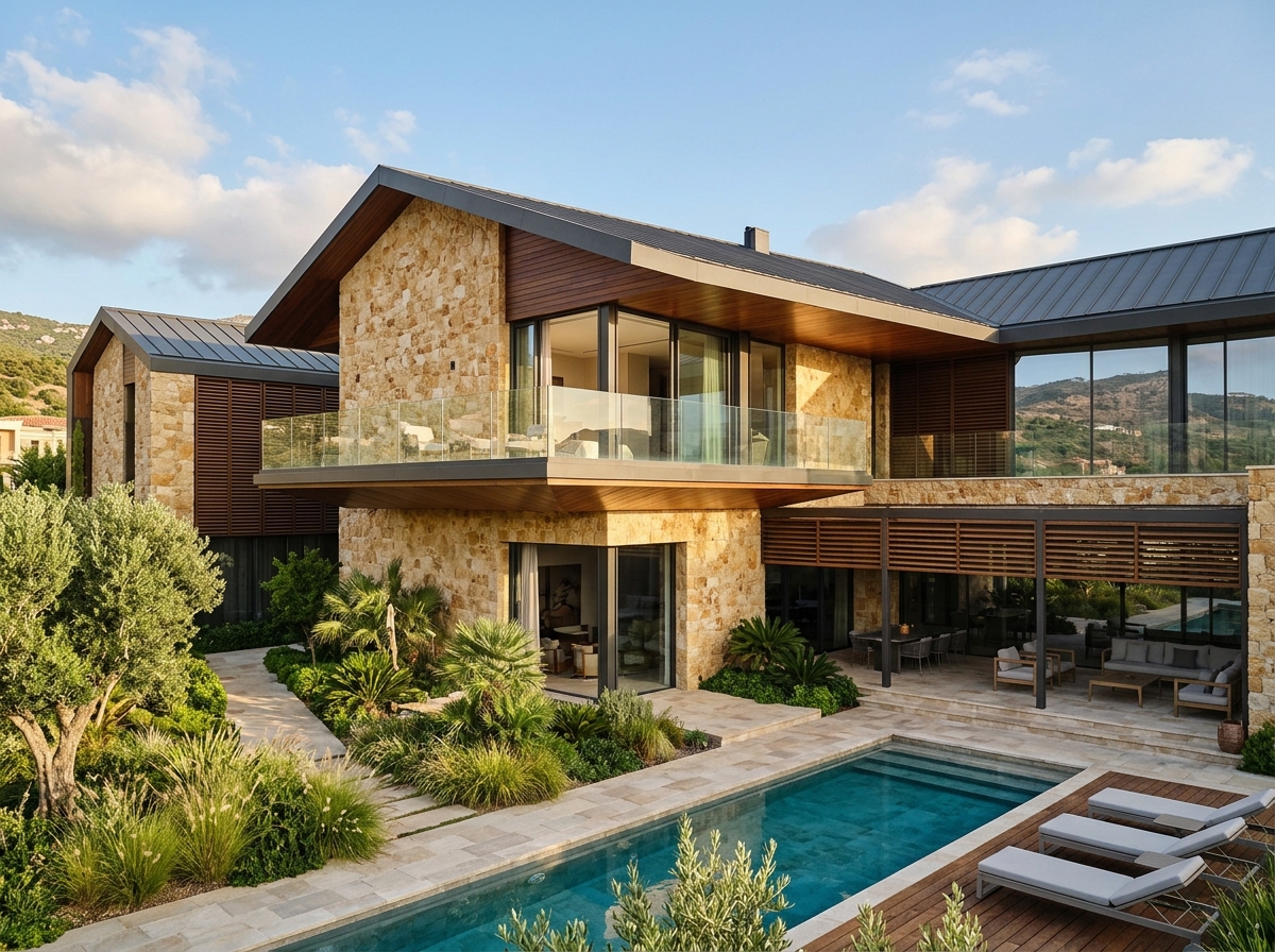 Completed luxury modern residential villa by AV Construction and Builders